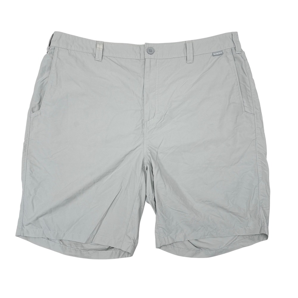 Simms Fishing Shorts Mens Size 40 Gray Nylon Outdoors Boating Stretch Elastic